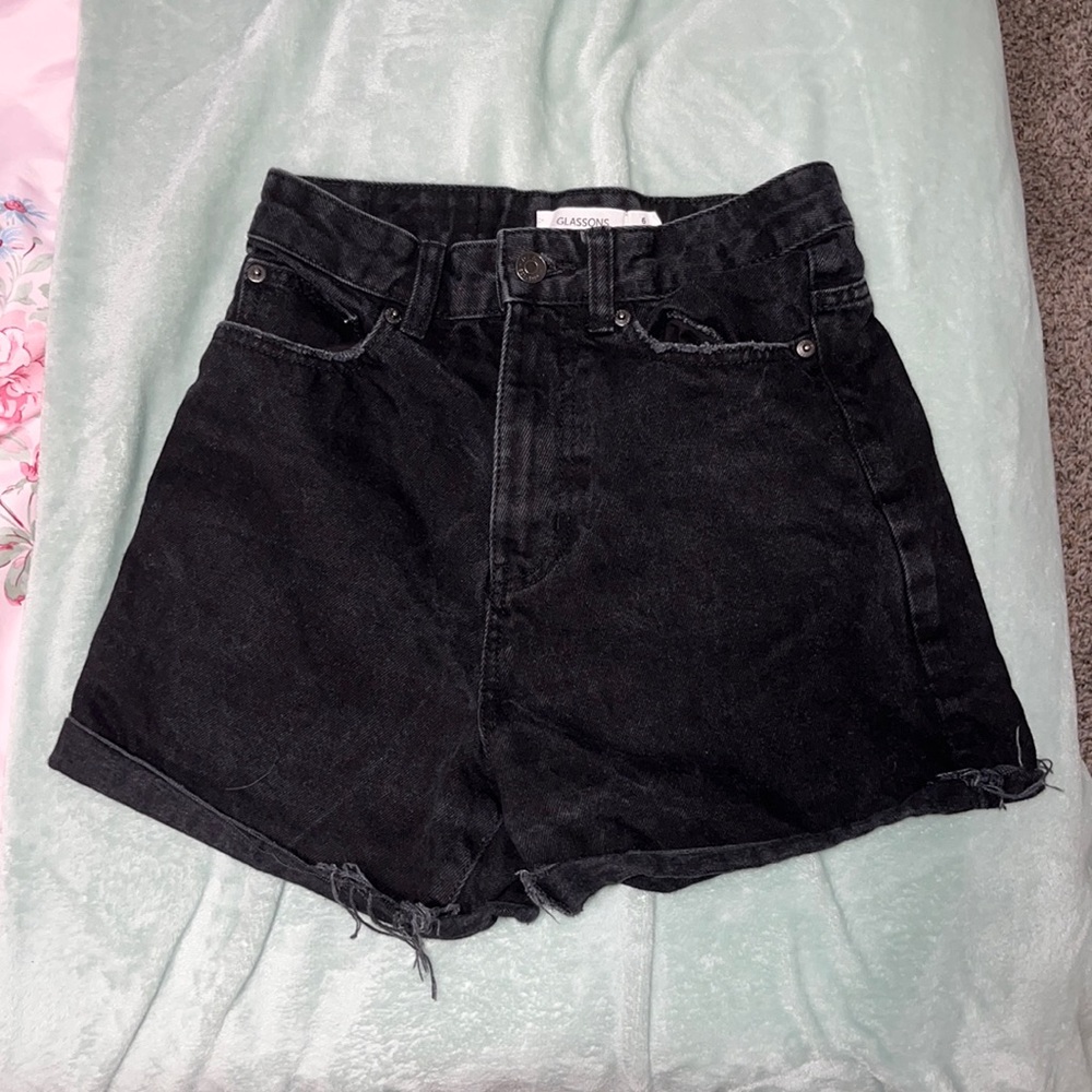 Glassons black denim shorts